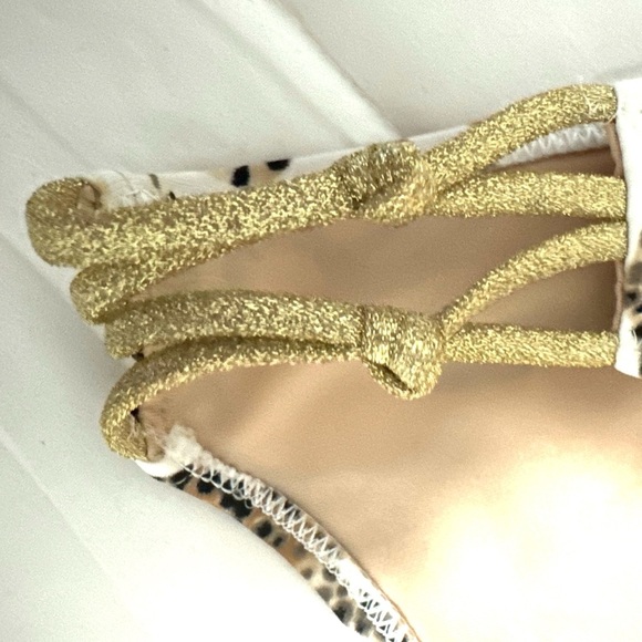 New AE AERIE Big Cats Bikini Bottom Metallic Gold Knot Accent Size M Swim Bottom - Picture 5 of 10